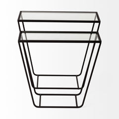 10" Clear Glass Frame Console Table