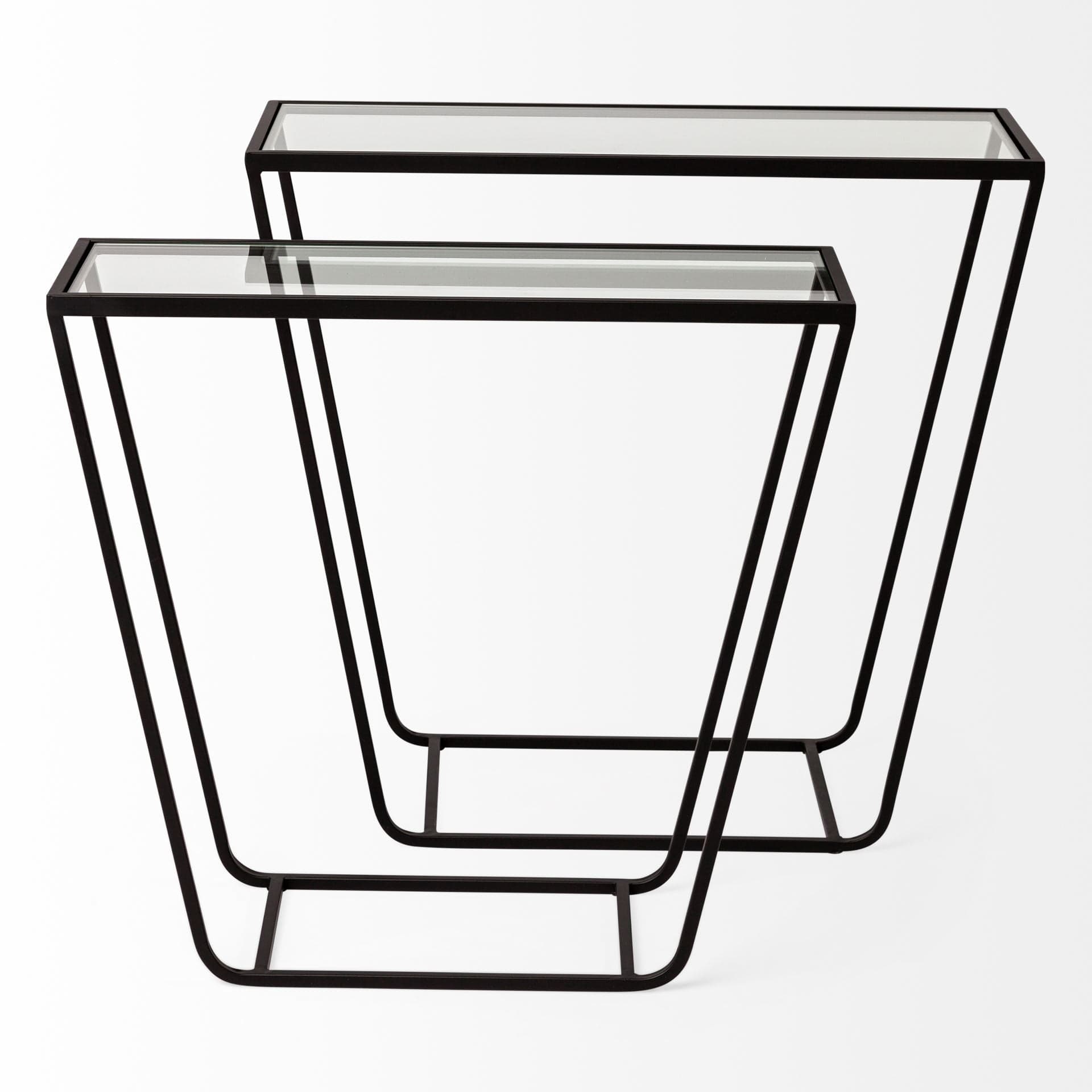 10" Clear Glass Frame Console Table - Homeroots - Flyclothing LLC