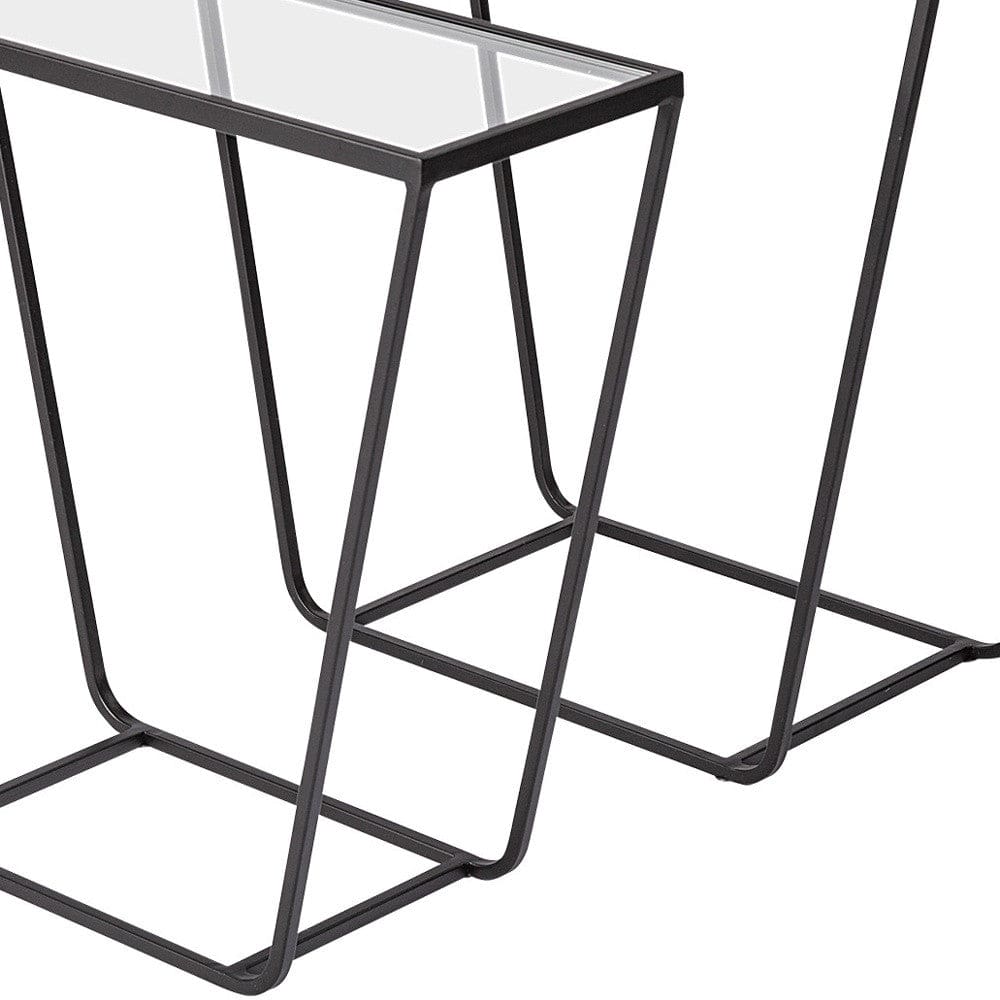 10" Clear Glass Frame Console Table - Homeroots - Flyclothing LLC