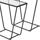 10" Clear Glass Frame Console Table - Homeroots - Flyclothing LLC