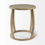 26" Brown And Clear Glass Round End Table - Homeroots - Flyclothing LLC