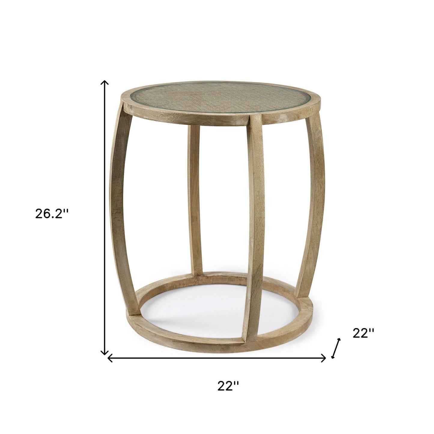 26" Brown And Clear Glass Round End Table - Homeroots - Flyclothing LLC
