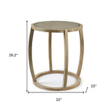 26" Brown And Clear Glass Round End Table - Homeroots - Flyclothing LLC