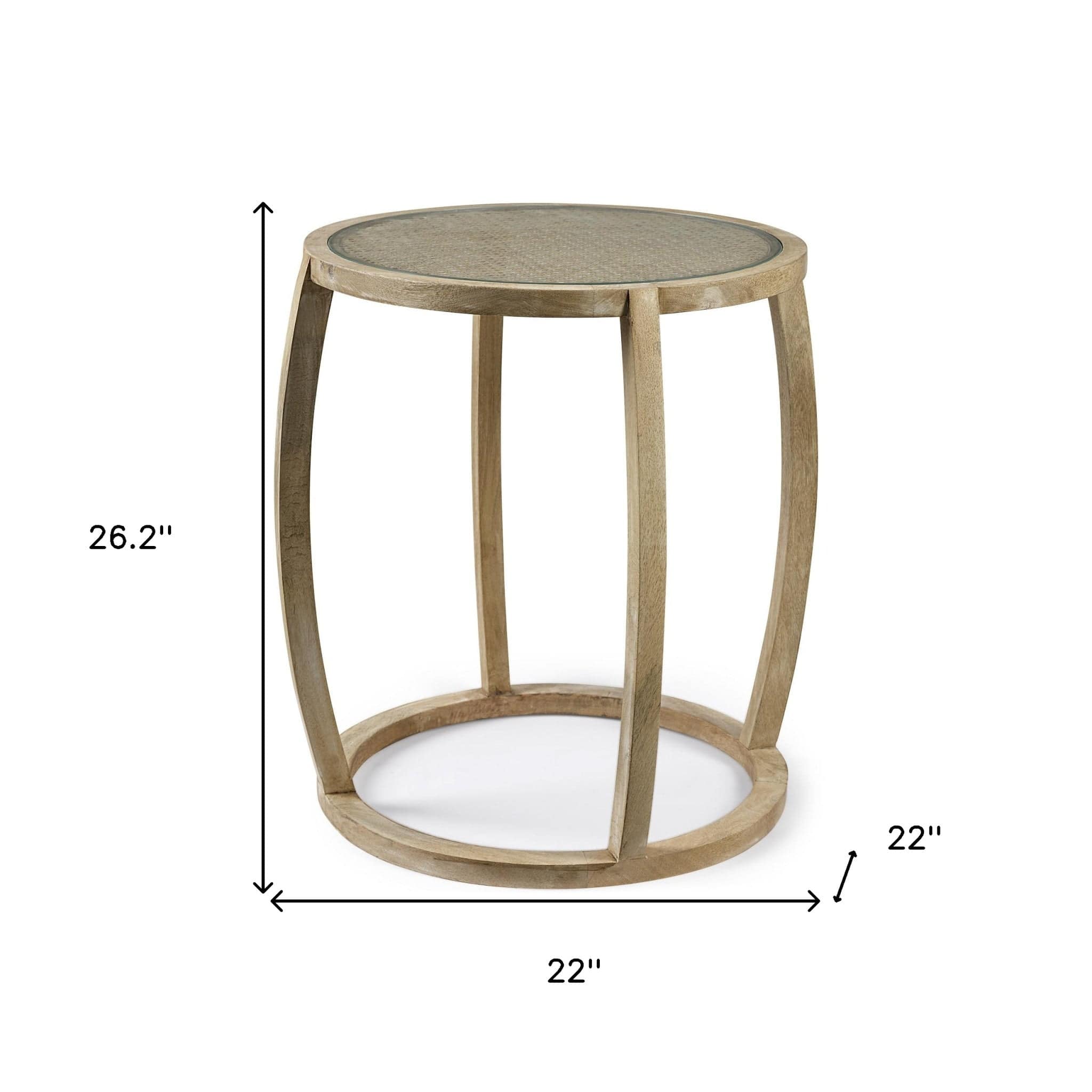 26" Brown And Clear Glass Round End Table - Homeroots - Flyclothing LLC