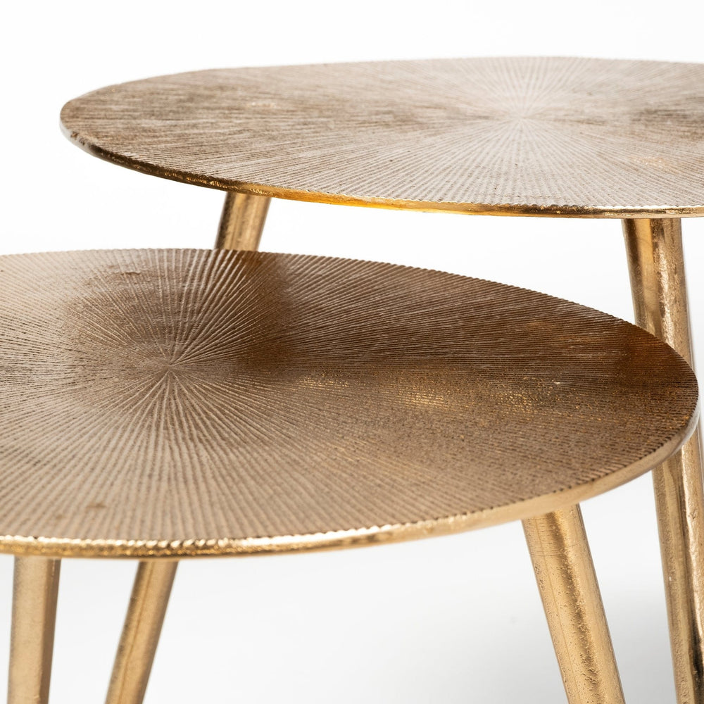 21" Gold Metal Round End Table - Homeroots - Flyclothing LLC