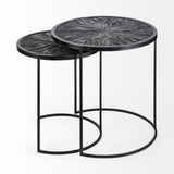 Set of Two 20" Black Round End Table - Homeroots - Flyclothing LLC