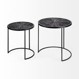 Set of Two 20" Black Round End Table - Homeroots - Flyclothing LLC