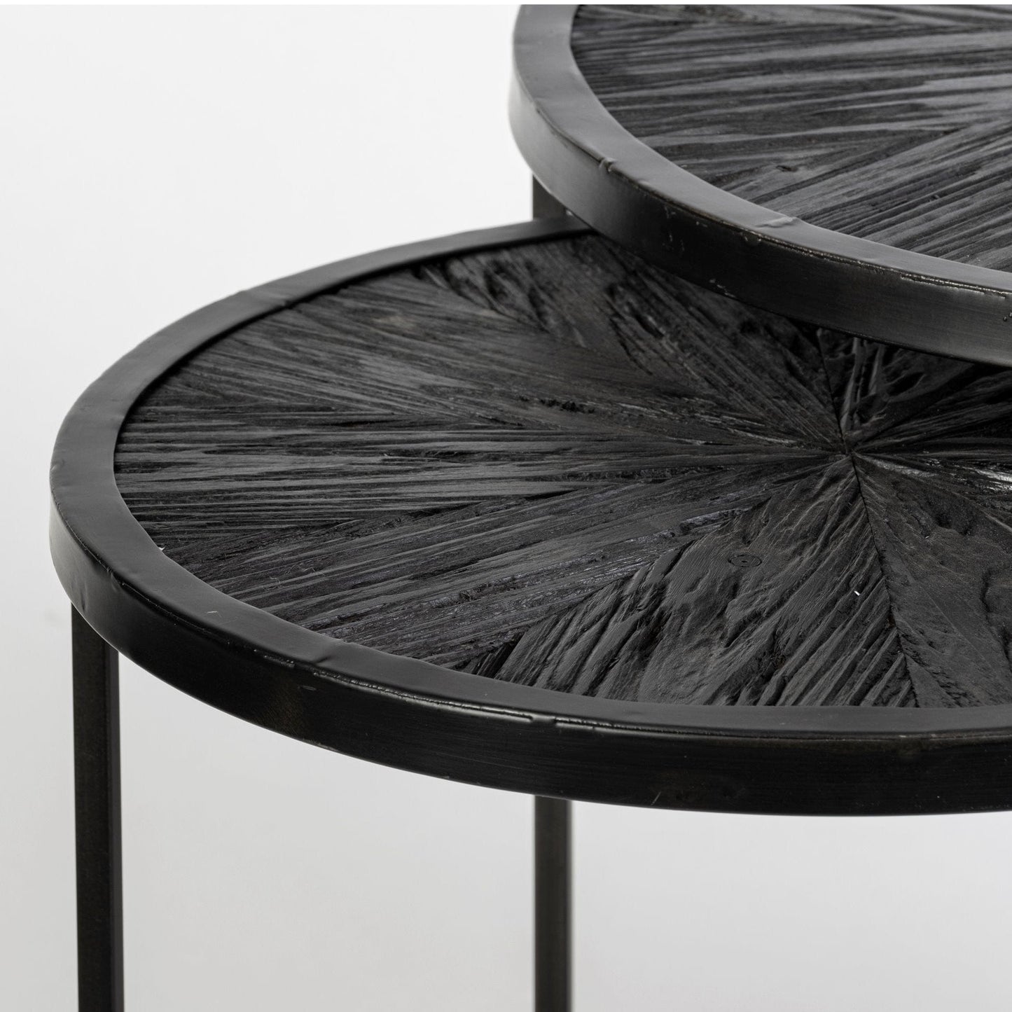 Set of Two 20" Black Round End Table - Homeroots - Flyclothing LLC