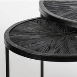 Set of Two 20" Black Round End Table - Homeroots - Flyclothing LLC