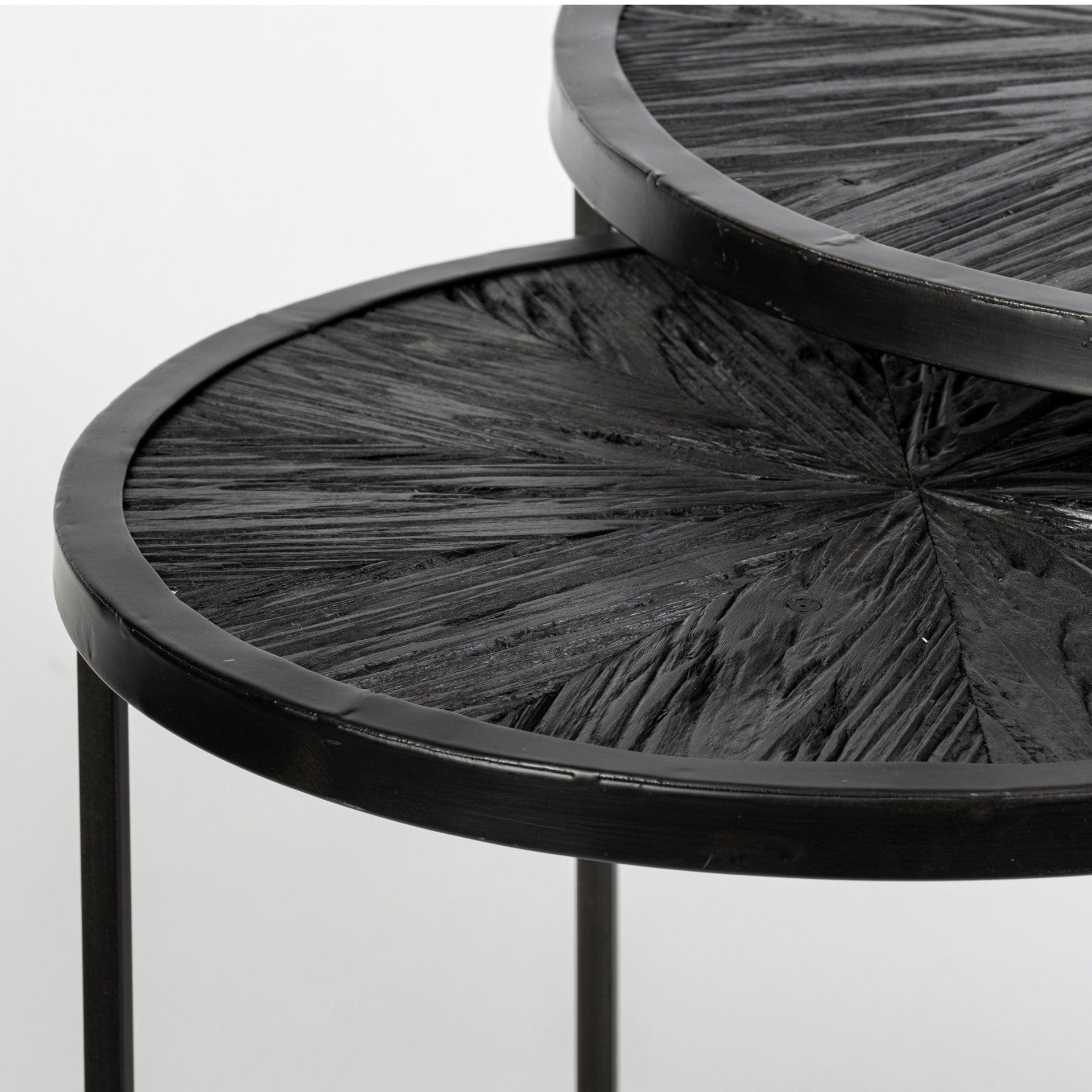 Set of Two 20" Black Round End Table - Homeroots - Flyclothing LLC