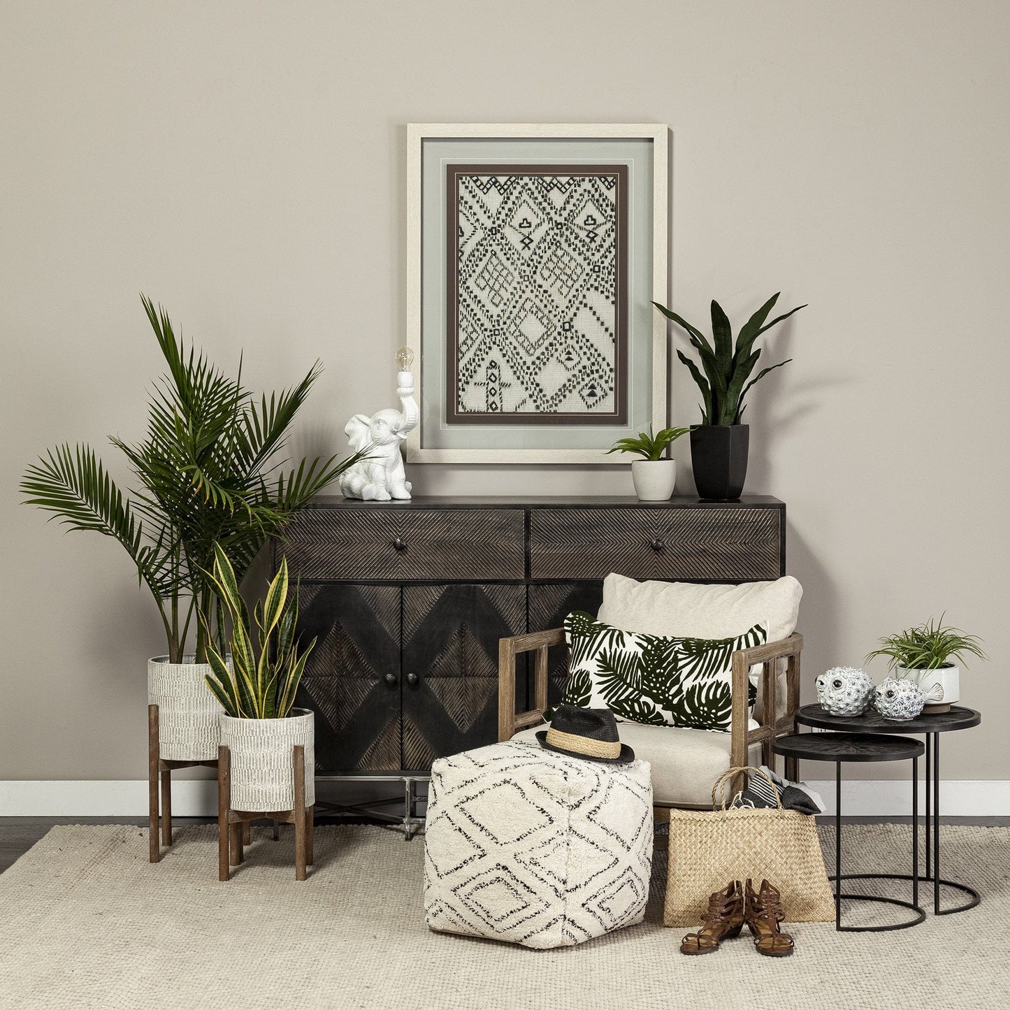 Set of Two 20" Black Round End Table - Homeroots - Flyclothing LLC