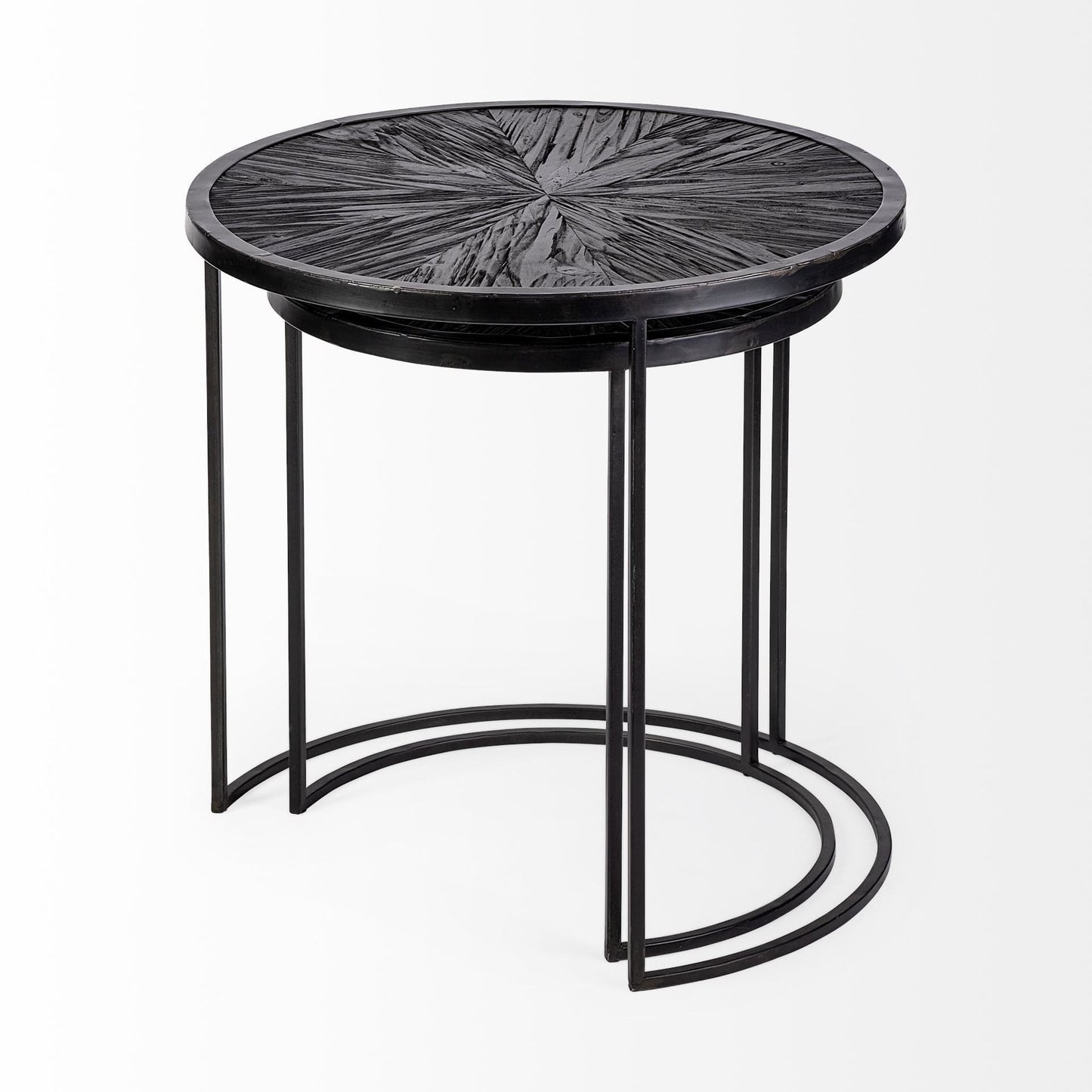 Set of Two 20" Black Round End Table - Homeroots - Flyclothing LLC