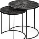 Set of Two 20" Black Round End Table - Homeroots - Flyclothing LLC