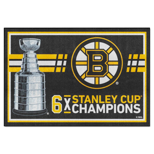 Boston Bruins Dynasty 5ft. x 8 ft. Plush Area Rug - Boston Bruins
