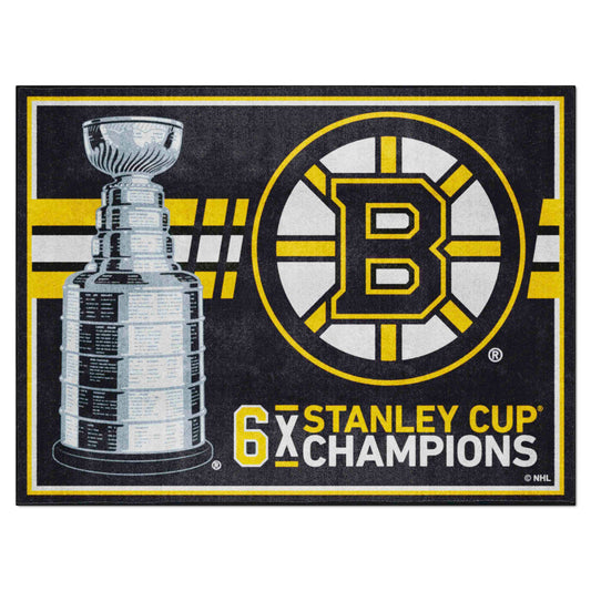 Boston Bruins Dynasty 8ft. x 10 ft. Plush Area Rug - Boston Bruins