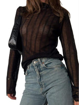 Round Neck Long Sleeve T-Shirt - Trendsi - Flyclothing LLC