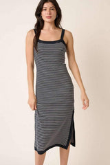 Mittoshop Contrast Striped Midi Cami Dress - Trendsi - Flyclothing LLC