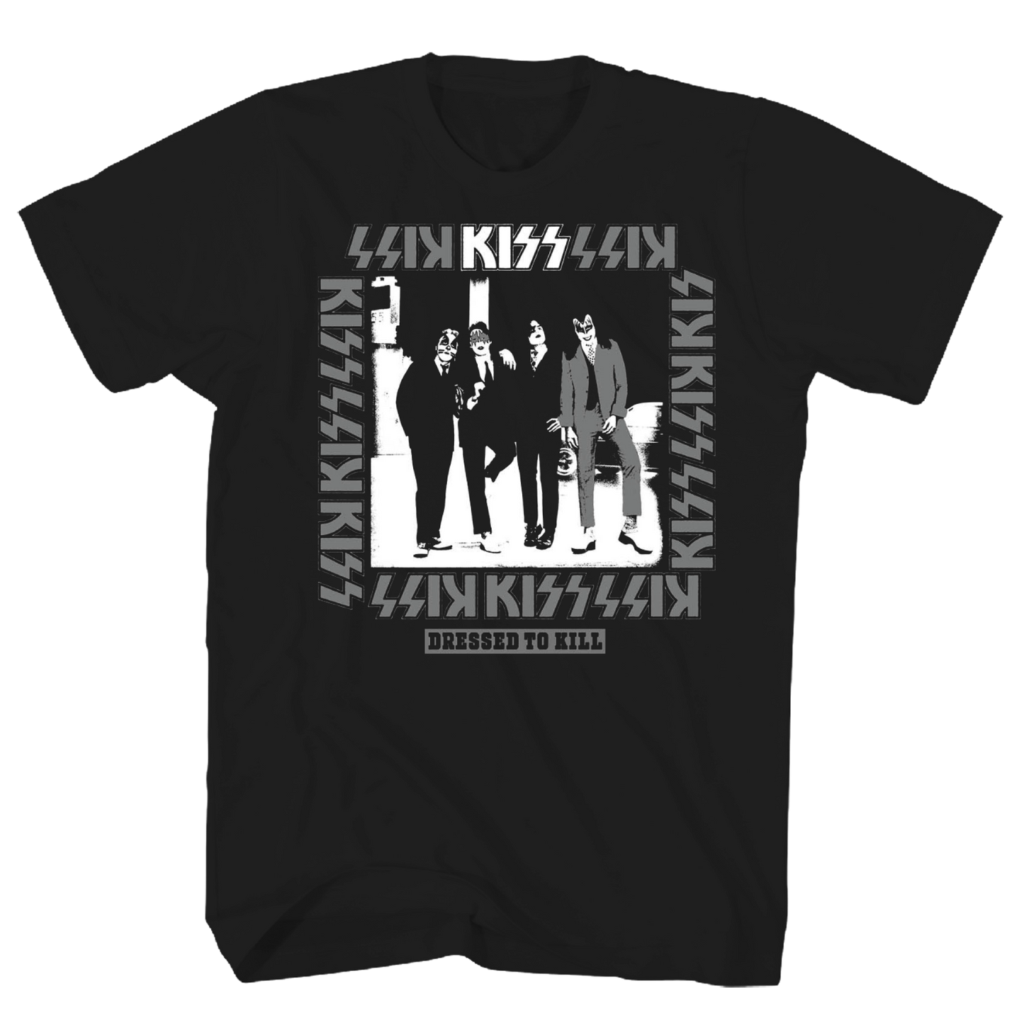 KISS DRESSED TO KILL PHOTO IMAGE BLACK TEE