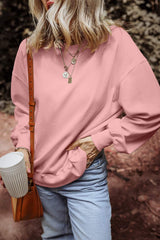 Round Neck Long Sleeve Sweatshirt - Trendsi - Flyclothing LLC