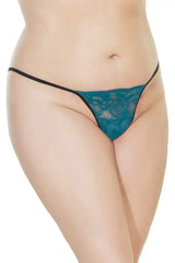 Lace Kisses G-String Teal XL - COQUETTE - Flyclothing LLC