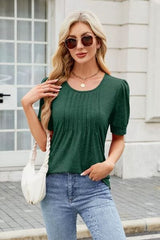 Round Neck Short Sleeve T-Shirt - Trendsi