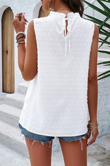 Swiss Dot Round Neck Tank - Trendsi - Flyclothing LLC