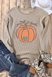 Pumpkin Graphic Round Neck Long Sleeve Sweatshirt - Trendsi - Flyclothing LLC