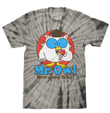 Tootsie Pop Mr. Owl How Many Licks Tie Dye T-Shirt - Black Tie Dye