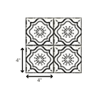 4" X 4" Black And White Mosaic Peel And Stick Removable Tiles - Homeroots - Flyclothing LLC