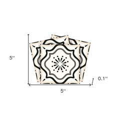 5" X 5" Black And White Mosaic Peel And Stick Removable Tiles - Homeroots