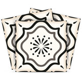 5" X 5" Black And White Mosaic Peel And Stick Removable Tiles - Homeroots
