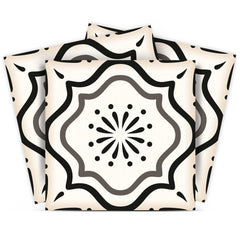 5" X 5" Black And White Mosaic Peel And Stick Removable Tiles - Homeroots