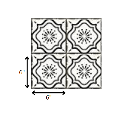 6" X 6" Black And White Mosaic Peel And Stick Removable Tiles - Homeroots