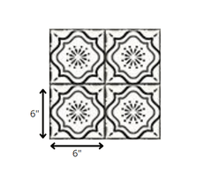 6" X 6" Black And White Mosaic Peel And Stick Removable Tiles - Homeroots