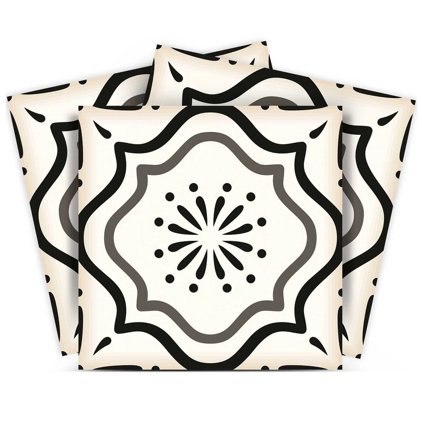 6" X 6" Black And White Mosaic Peel And Stick Removable Tiles - Homeroots - Flyclothing LLC