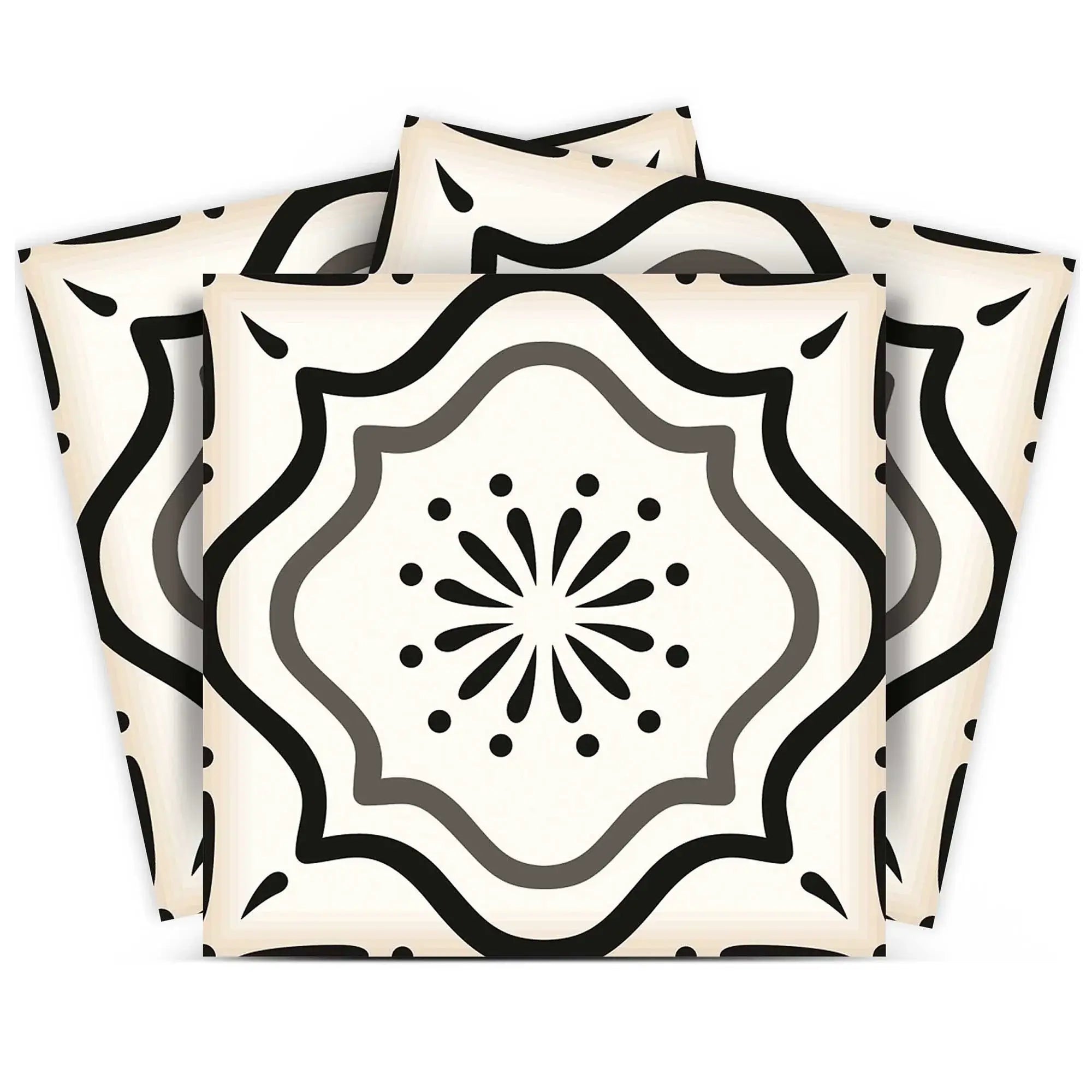 6" X 6" Black And White Mosaic Peel And Stick Removable Tiles - Homeroots - Flyclothing LLC