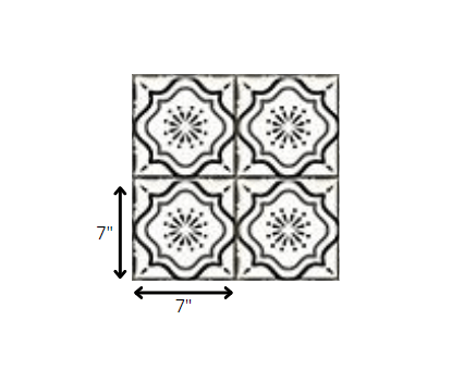 7" X 7" Black And White Mosaic Peel And Stick Removable Tiles - Homeroots