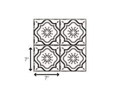 7" X 7" Black And White Mosaic Peel And Stick Removable Tiles - Homeroots