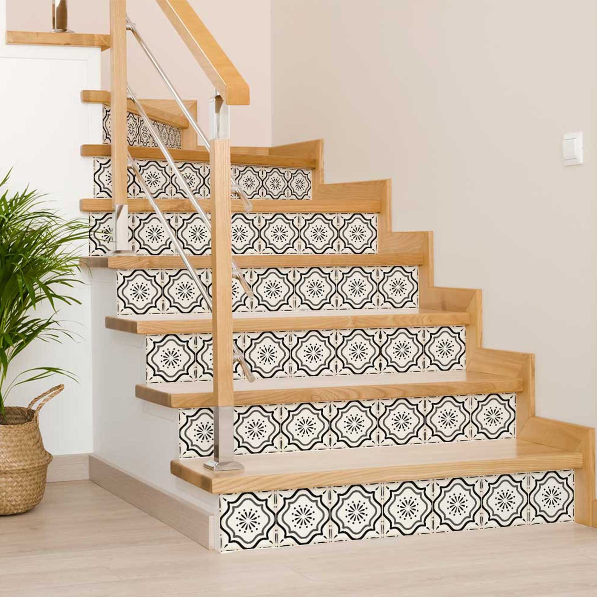 7" X 7" Black And White Mosaic Peel And Stick Removable Tiles - Homeroots - Flyclothing LLC