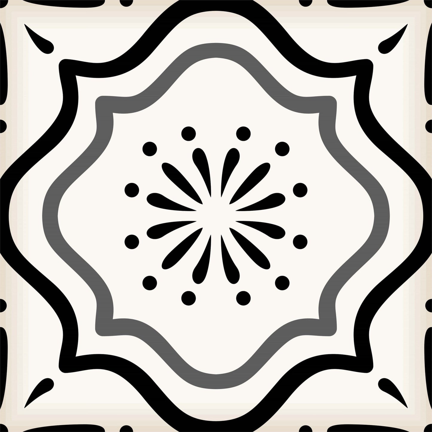 7" X 7" Black And White Mosaic Peel And Stick Removable Tiles - Homeroots - Flyclothing LLC