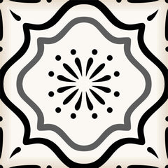 7" X 7" Black And White Mosaic Peel And Stick Removable Tiles - Homeroots