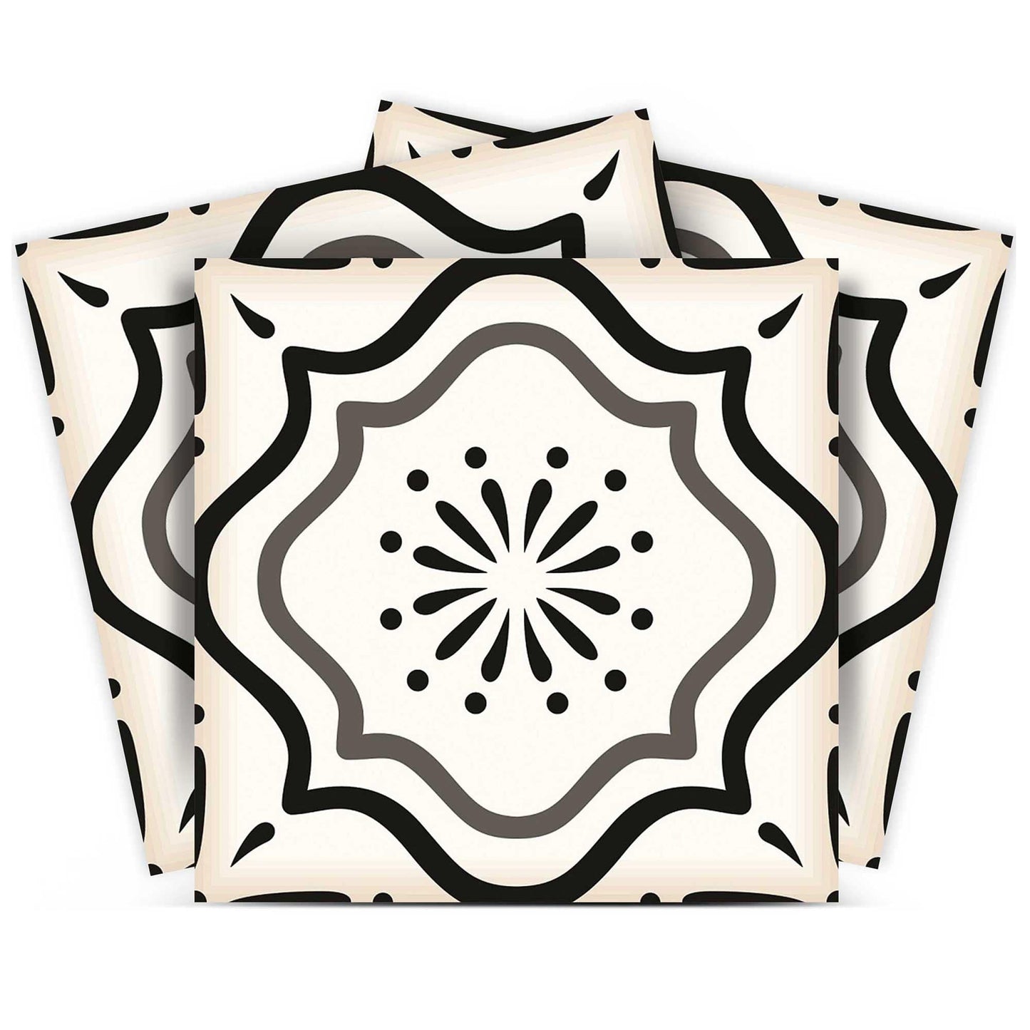 7" X 7" Black And White Mosaic Peel And Stick Removable Tiles - Homeroots - Flyclothing LLC