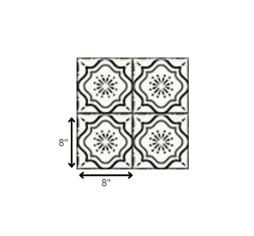8" X 8" Black And White Mosaic Peel And Stick Removable Tiles - Homeroots