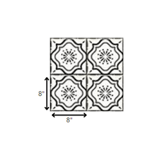 8" X 8" Black And White Mosaic Peel And Stick Removable Tiles - Homeroots