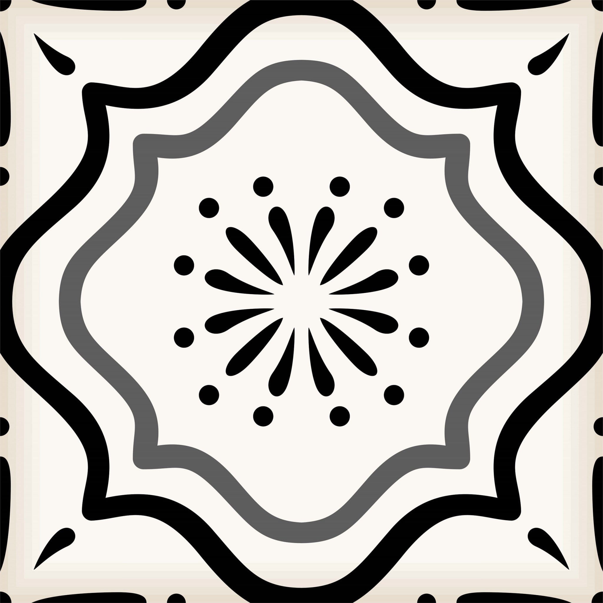 8" X 8" Black And White Mosaic Peel And Stick Removable Tiles - Homeroots