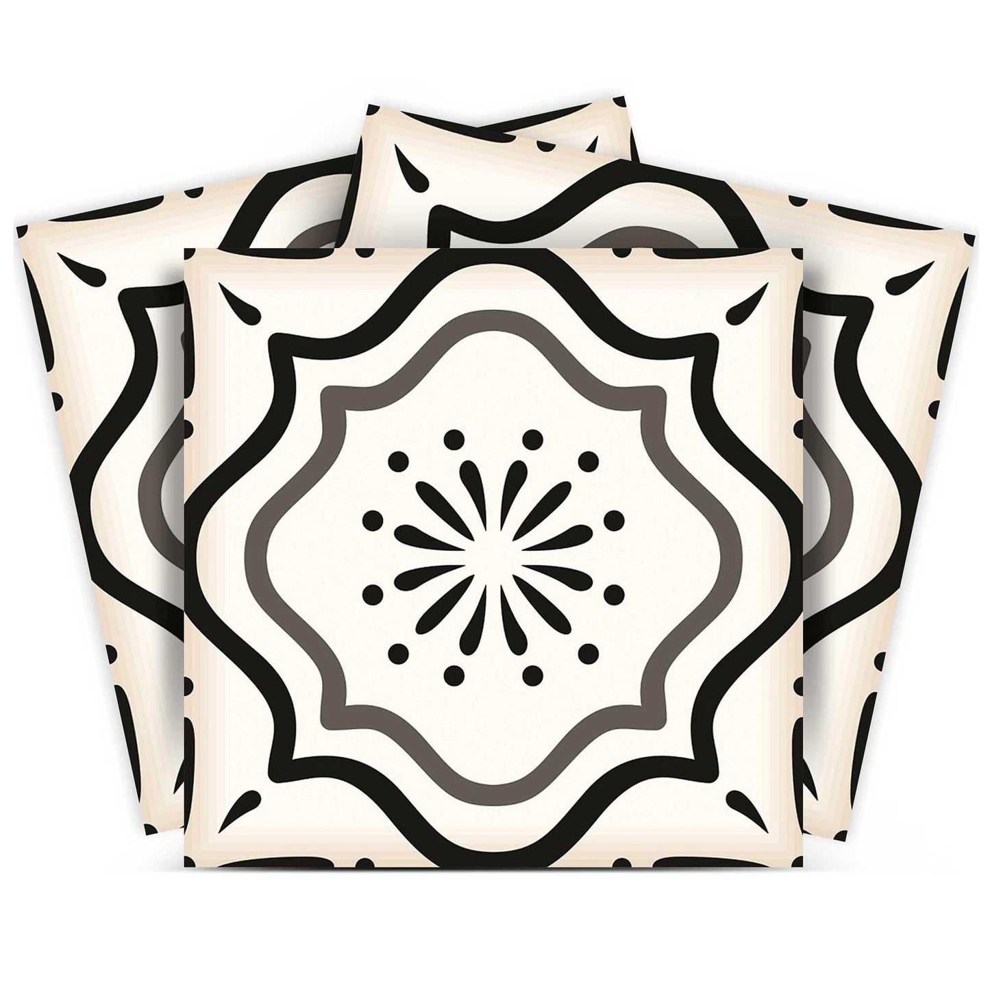 8" X 8" Black And White Mosaic Peel And Stick Removable Tiles - Homeroots - Flyclothing LLC