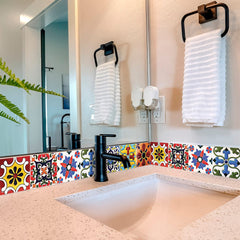4" X 4" Festival Brights Mosaic Peel And Stick Removable Tiles