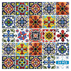 6" X 6" Festival Brights Mosaic Peel And Stick Removable Tiles - Homeroots