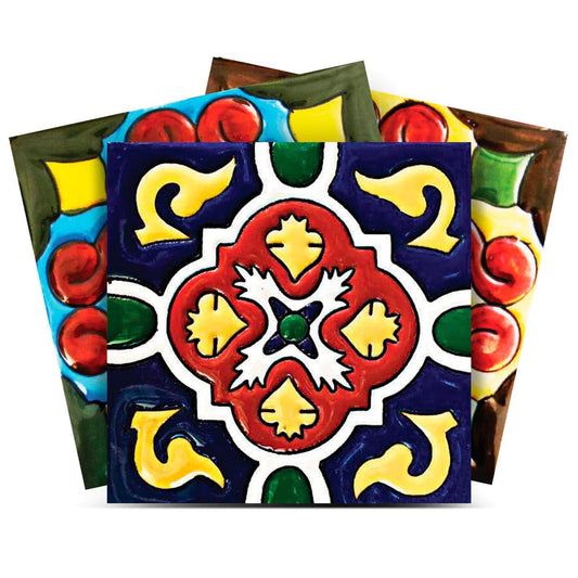 7" X 7" Festival Brights Mosaic Peel And Stick Removable Tiles - Homeroots