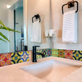 4" X 4" Mediterranean Brights Mosaic Peel And Stick Removable Tiles - Homeroots - Flyclothing LLC